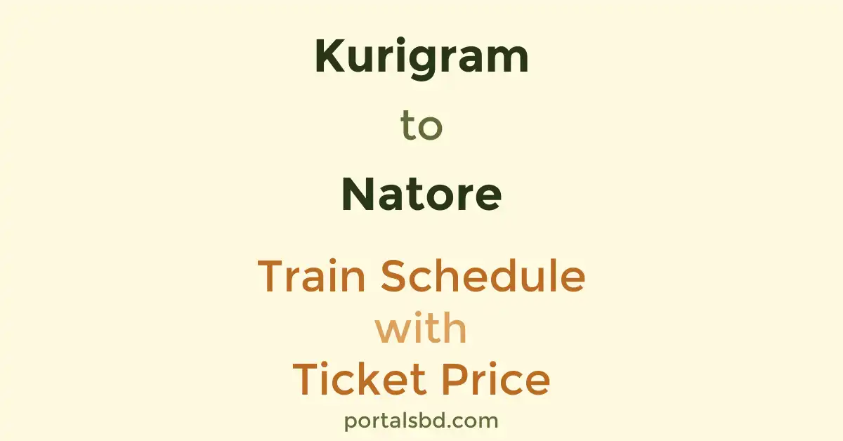 Kurigram to Natore Train Schedule with Ticket Price