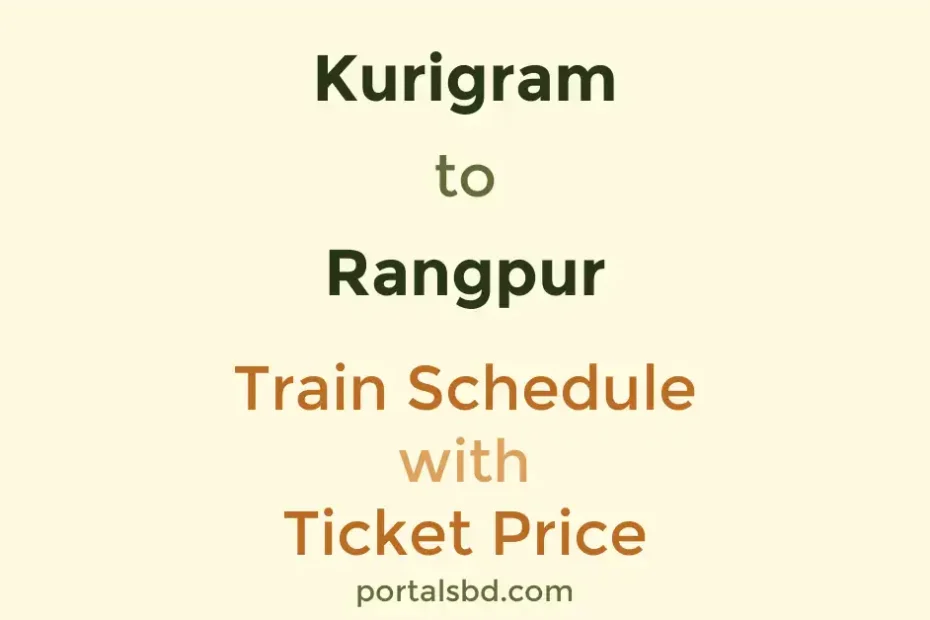 Kurigram to Rangpur Train Schedule with Ticket Price