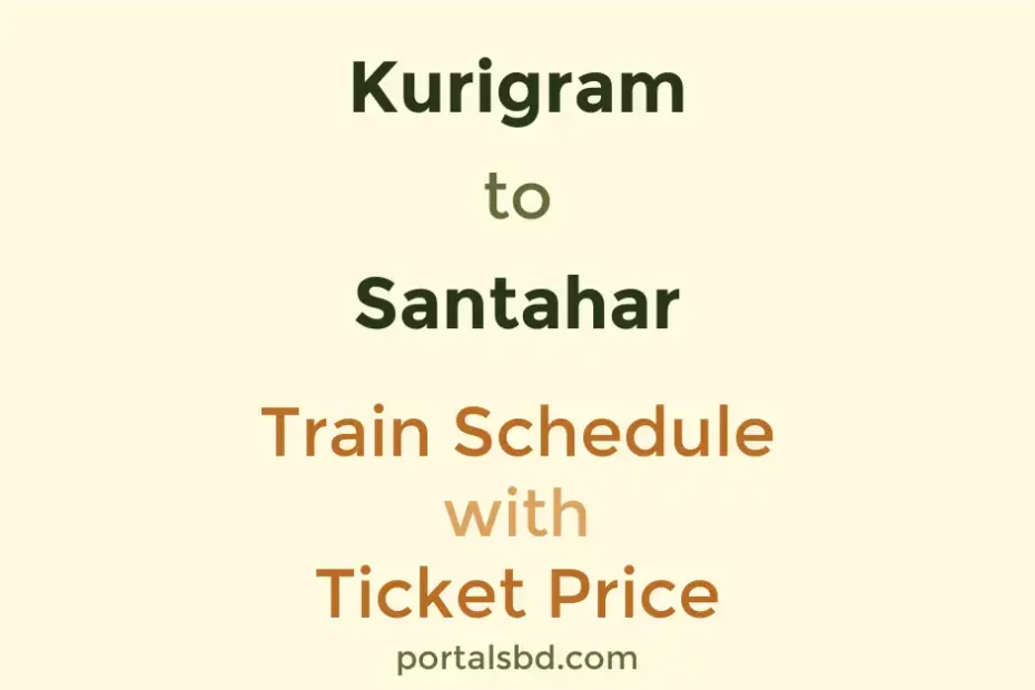 Kurigram to Santahar Train Schedule with Ticket Price