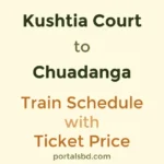 Kushtia Court to Chuadanga Train Schedule with Ticket Price