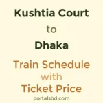 Kushtia Court to Dhaka Train Schedule with Ticket Price