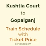 Kushtia Court to Gopalganj Train Schedule with Ticket Price