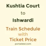 Kushtia Court to Ishwardi Train Schedule with Ticket Price