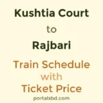 Kushtia Court to Rajbari Train Schedule with Ticket Price