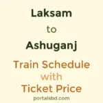 Laksam to Ashuganj Train Schedule with Ticket Price