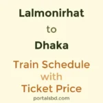 Lalmonirhat to Dhaka Train Schedule with Ticket Price