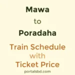 Mawa to Poradaha Train Schedule with Ticket Price
