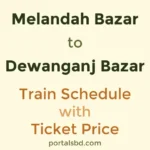 Melandah Bazar to Dewanganj Bazar Train Schedule with Ticket Price