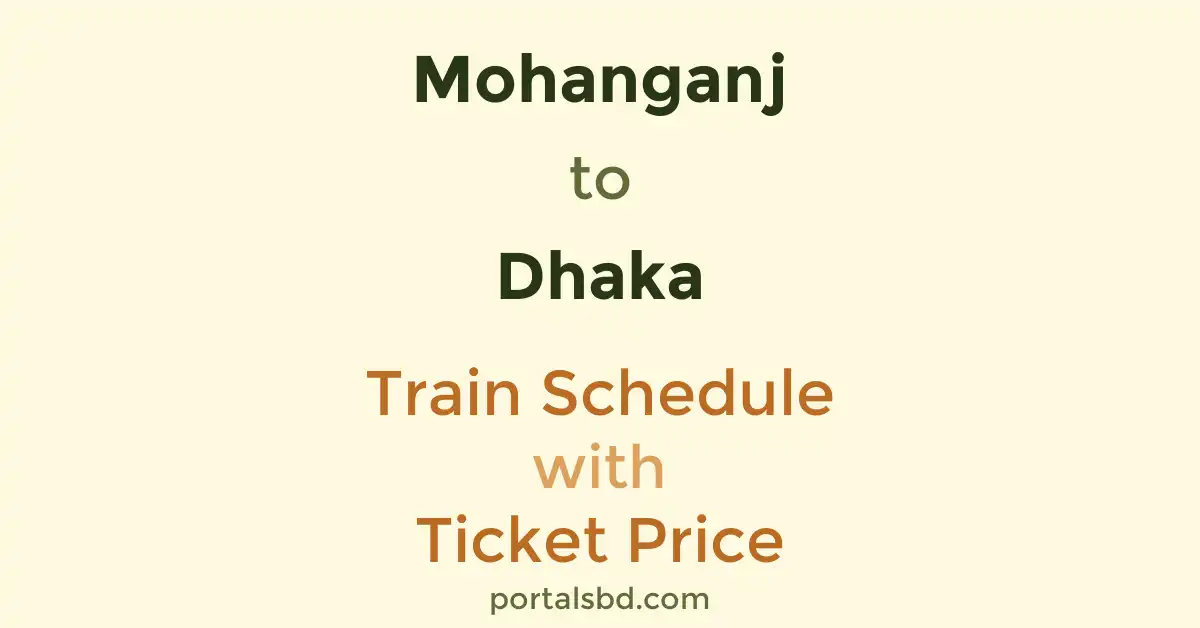 Mohanganj to Dhaka Train Schedule with Ticket Price