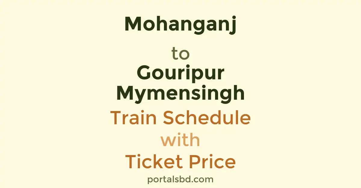 Mohanganj to Gouripur Mymensingh Train Schedule with Ticket Price