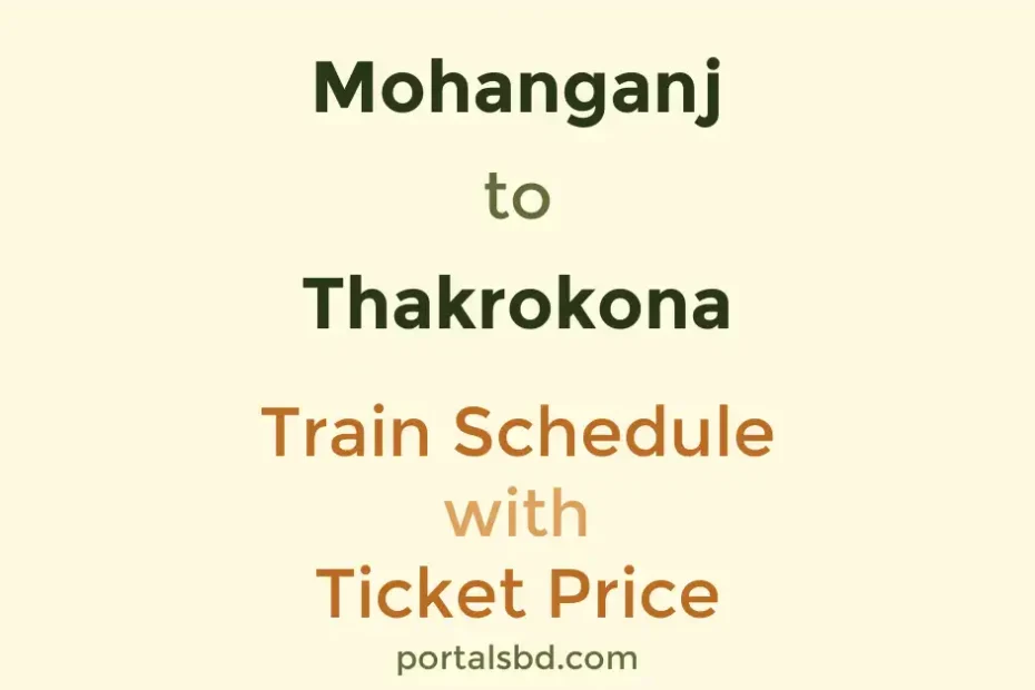 Mohanganj to Thakrokona Train Schedule with Ticket Price