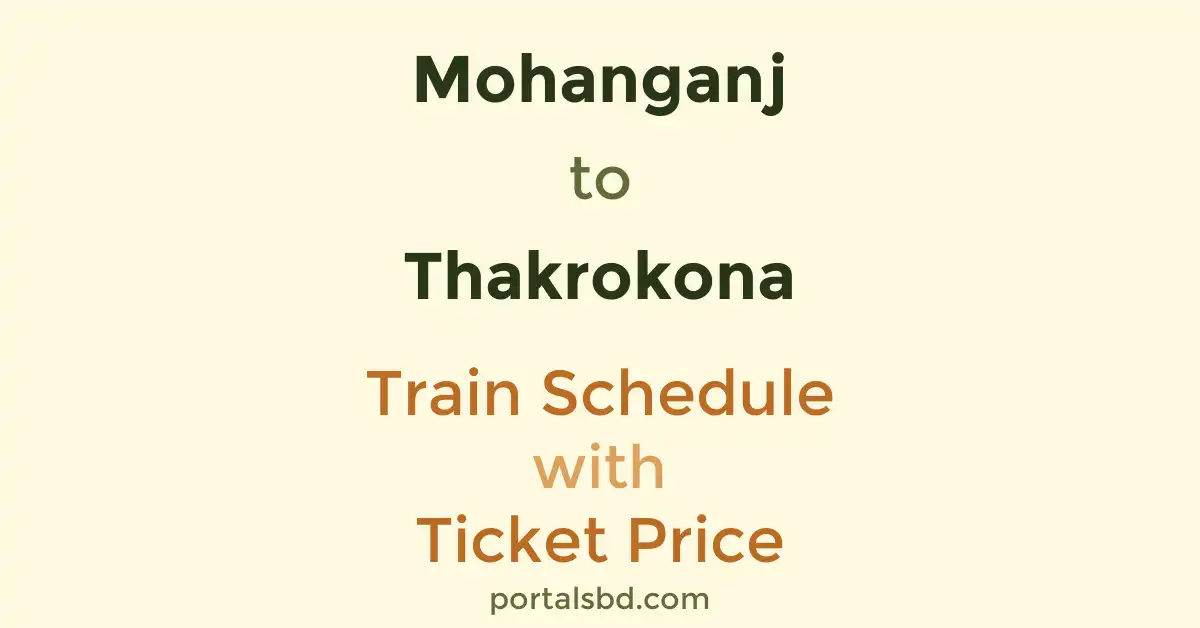 Mohanganj to Thakrokona Train Schedule with Ticket Price
