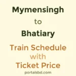 Mymensingh to Bhatiary Train Schedule with Ticket Price