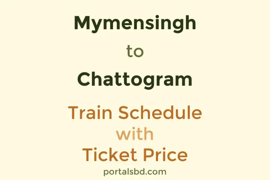 Mymensingh to Chattogram Train Schedule with Ticket Price