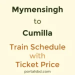 Mymensingh to Cumilla Train Schedule with Ticket Price