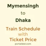 Mymensingh to Dhaka Train Schedule with Ticket Price