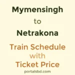Mymensingh to Netrakona Train Schedule with Ticket Price