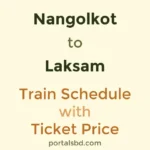 Nangolkot to Laksam Train Schedule with Ticket Price