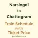 Narsingdi to Chattogram Train Schedule with Ticket Price