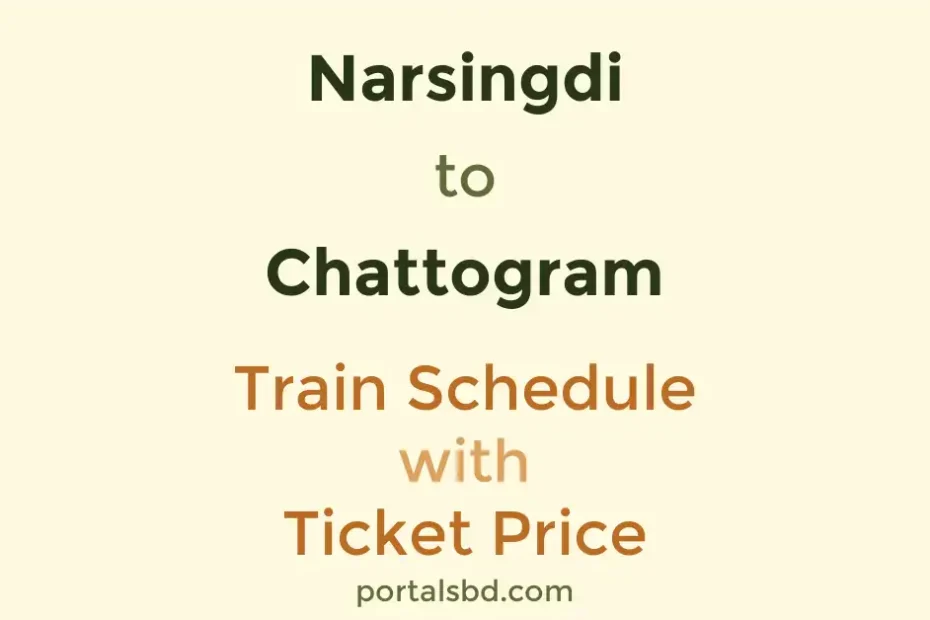 Narsingdi to Chattogram Train Schedule with Ticket Price