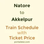 Natore to Akkelpur Train Schedule with Ticket Price