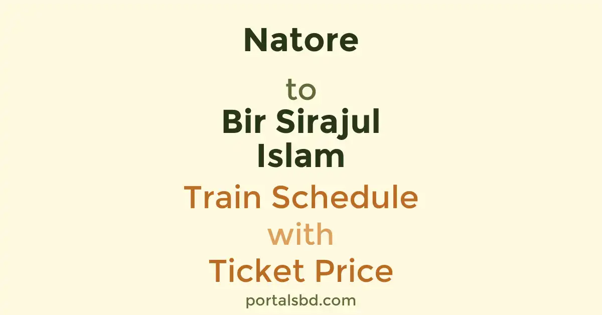 Natore to Bir Sirajul Islam Train Schedule with Ticket Price