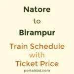 Natore to Birampur Train Schedule with Ticket Price