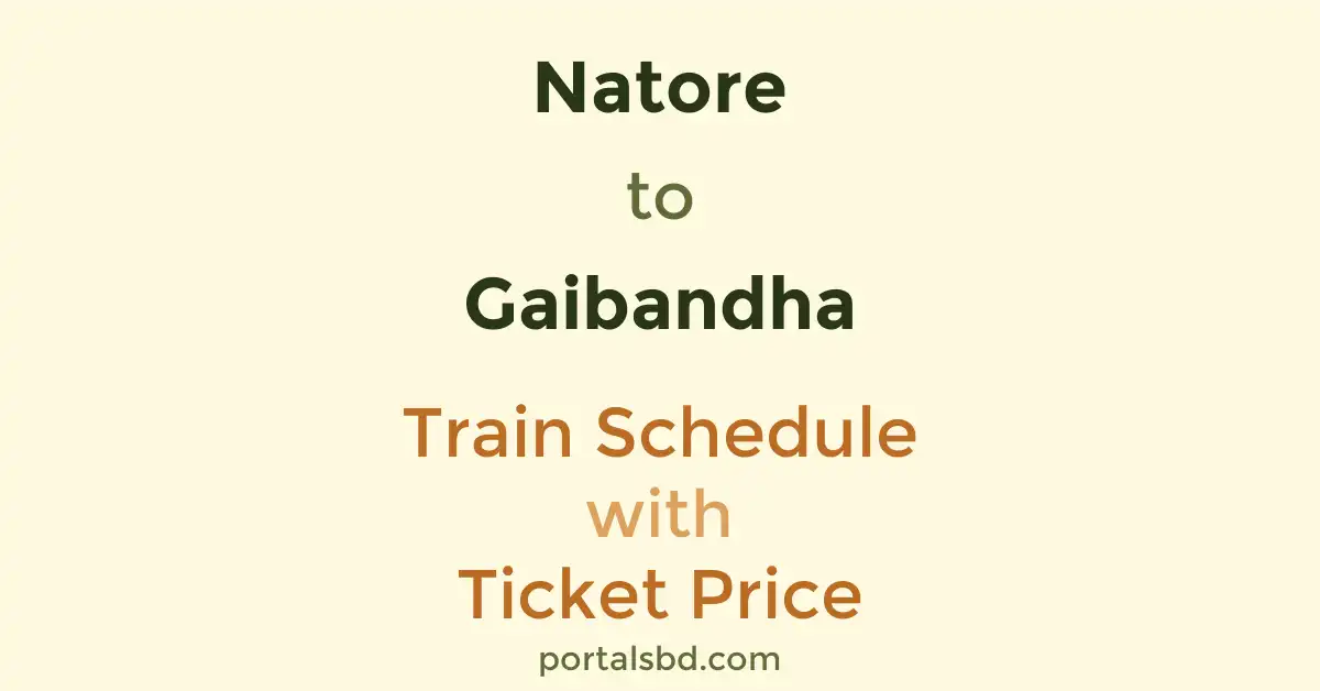 Natore to Gaibandha Train Schedule with Ticket Price