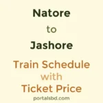 Natore to Jashore Train Schedule with Ticket Price