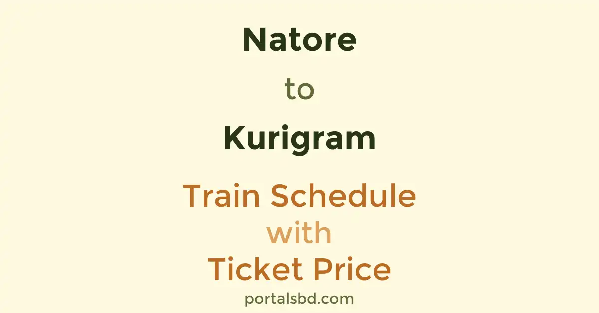 Natore to Kurigram Train Schedule with Ticket Price