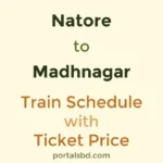 Natore to Madhnagar Train Schedule with Ticket Price