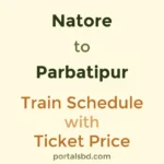 Natore to Parbatipur Train Schedule with Ticket Price