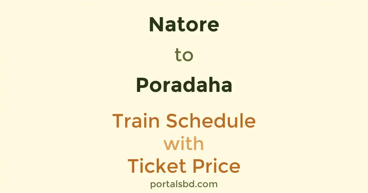 Natore to Poradaha Train Schedule with Ticket Price