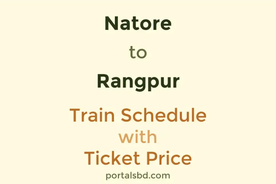 Natore to Rangpur Train Schedule with Ticket Price