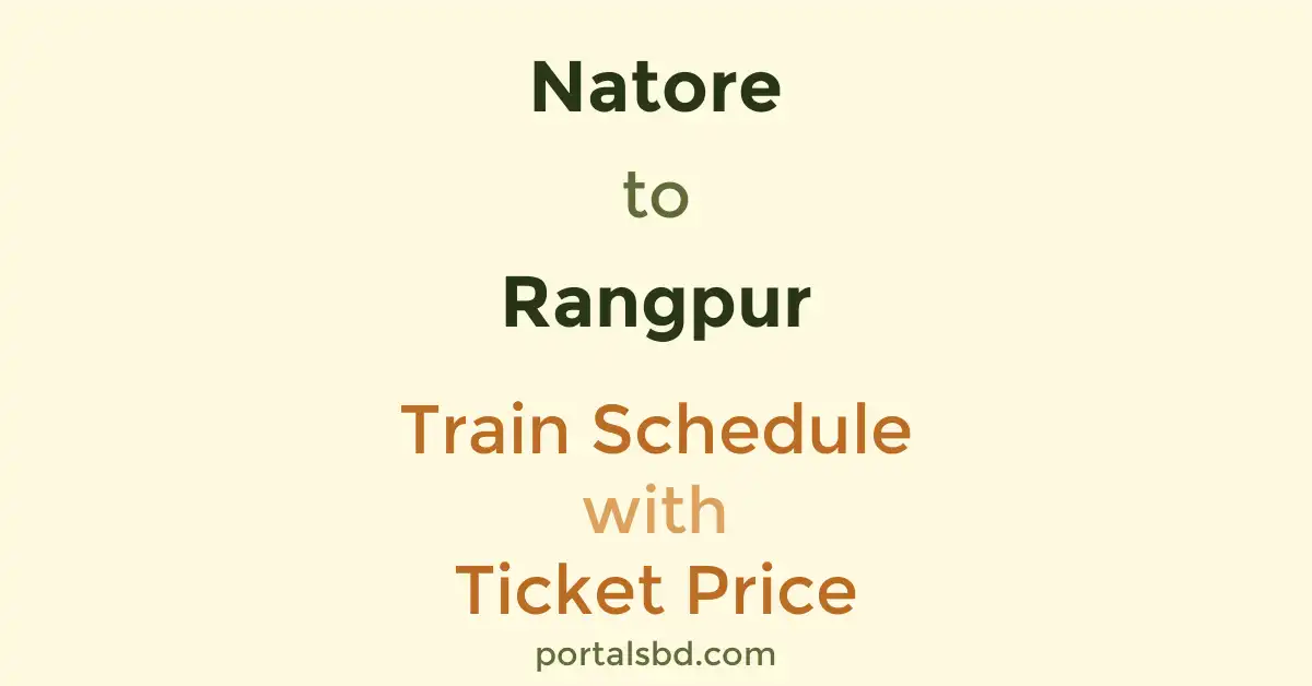 Natore to Rangpur Train Schedule with Ticket Price