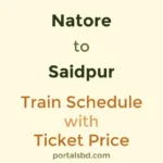 Natore to Saidpur Train Schedule with Ticket Price