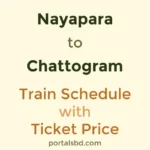 Nayapara to Chattogram Train Schedule with Ticket Price