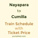 Nayapara to Cumilla Train Schedule with Ticket Price