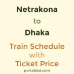 Netrakona to Dhaka Train Schedule with Ticket Price