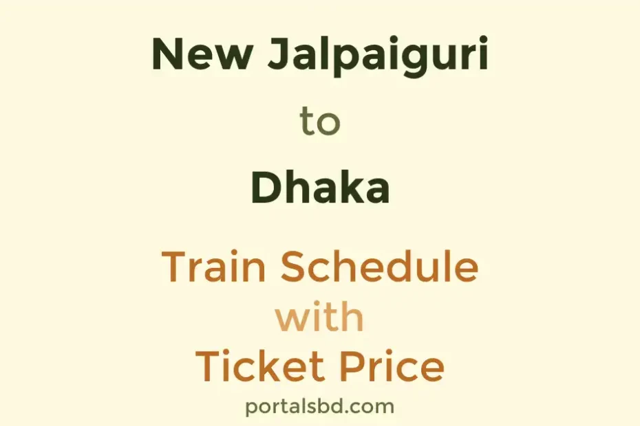 New Jalpaiguri to Dhaka Train Schedule with Ticket Price
