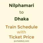 Nilphamari to Dhaka Train Schedule with Ticket Price