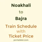 Noakhali to Bajra Train Schedule with Ticket Price