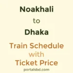 Noakhali to Dhaka Train Schedule with Ticket Price