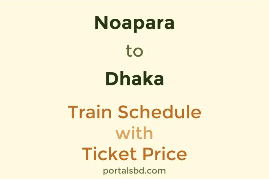 Noapara to Dhaka Train Schedule with Ticket Price