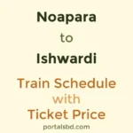 Noapara to Ishwardi Train Schedule with Ticket Price