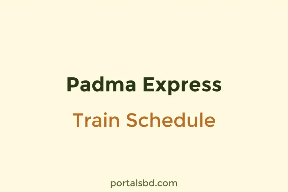 Padma Express Train Schedule