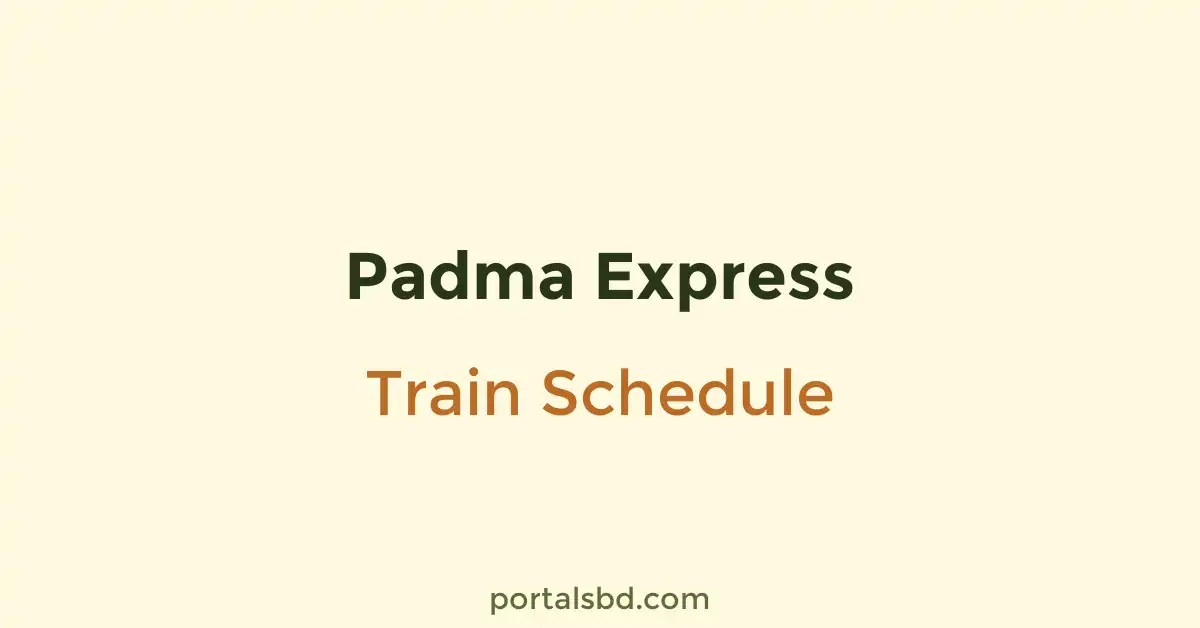 Padma Express Train Schedule