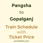 Pangsha to Gopalganj Train Schedule with Ticket Price