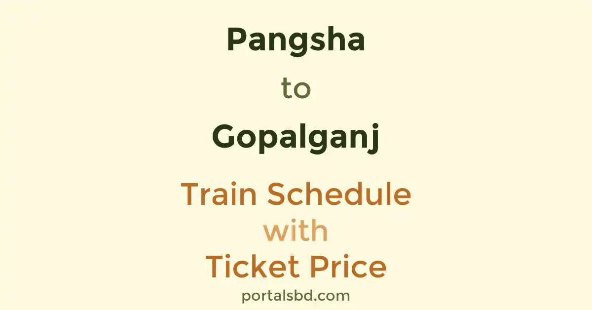 Pangsha to Gopalganj Train Schedule with Ticket Price