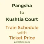 Pangsha to Kushtia Court Train Schedule with Ticket Price